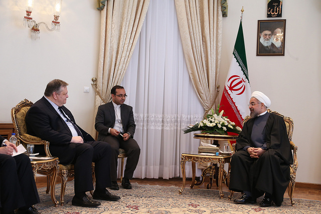 President Rouhani meets with former Greek Deputy Prime Minister Evangelos Venizelos in March of 2014. Photo courtesy of Υπουργείο Εξωτερικών via Flickr.