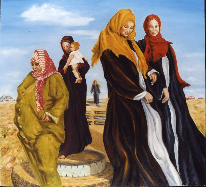 Palestine women going to the beach 2003