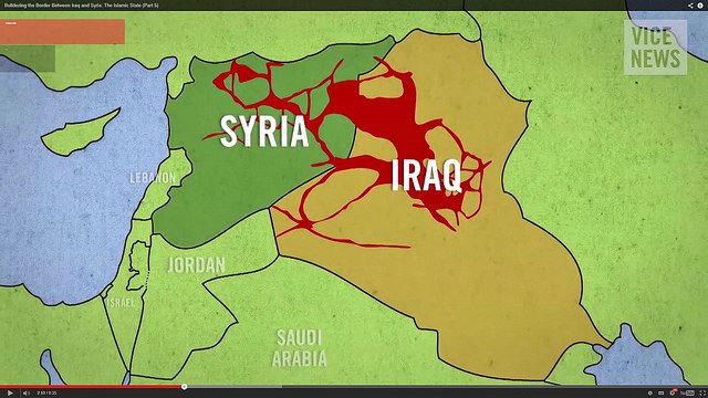 ISIS-controlled territory in October. ISIS has seen its territory shrink to an international coalition over the past 24 months. Graphic courtesy of Vice via Flickr. 