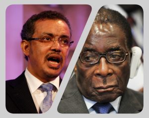 WHO DG Robert Mugabe collage