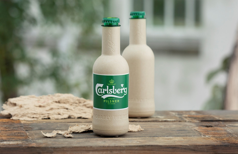 Carlsberg green fibre bottle