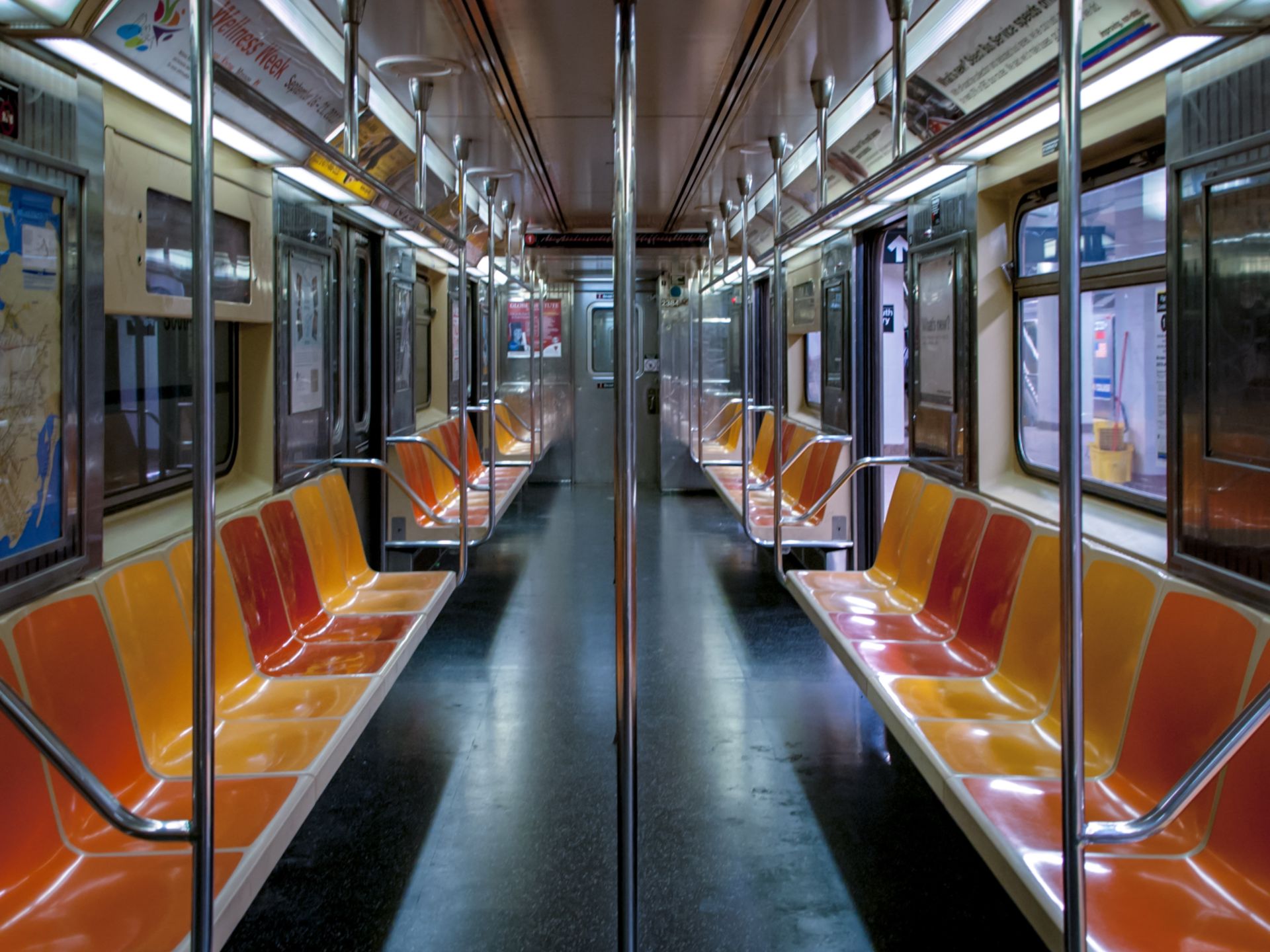 Empty New York City metro
