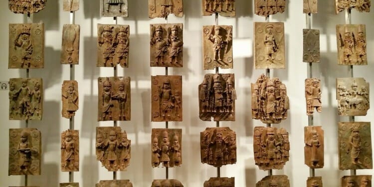 Benin Bronzes in museum