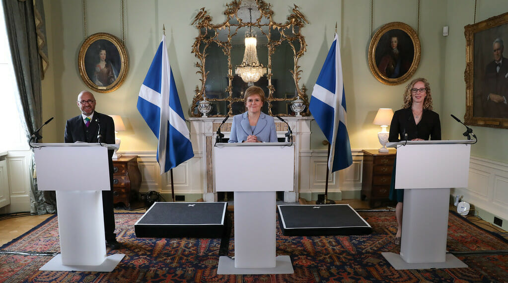 Scotland's Nicola Sturgeon and green ministers