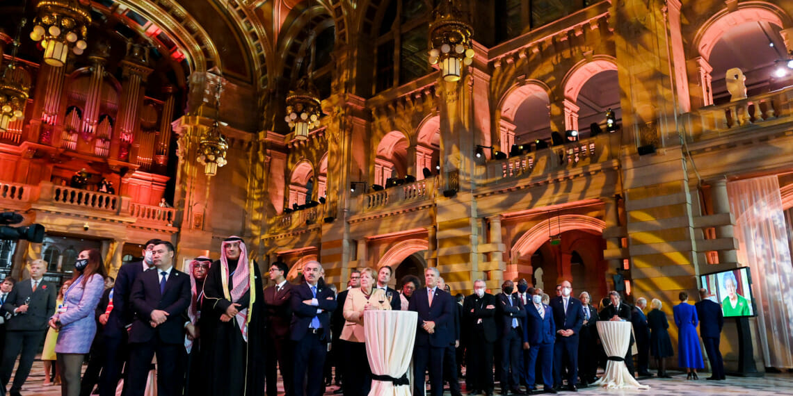queue of men with just a few women