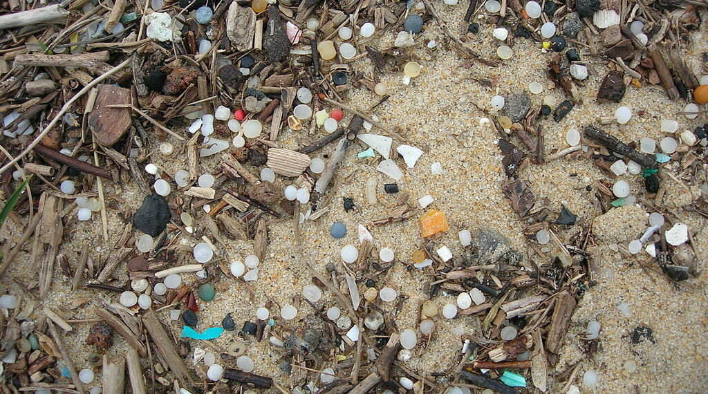 nurdles on a beach