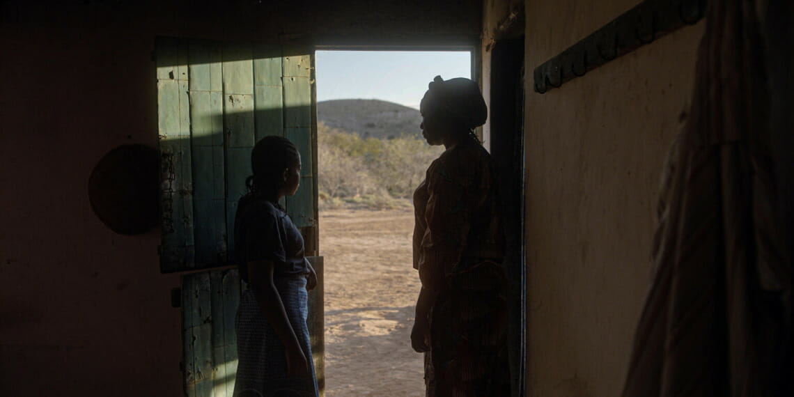 two women talking