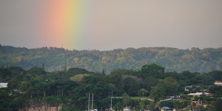 Rainbow across Vanuatu on May 11, 2010.
