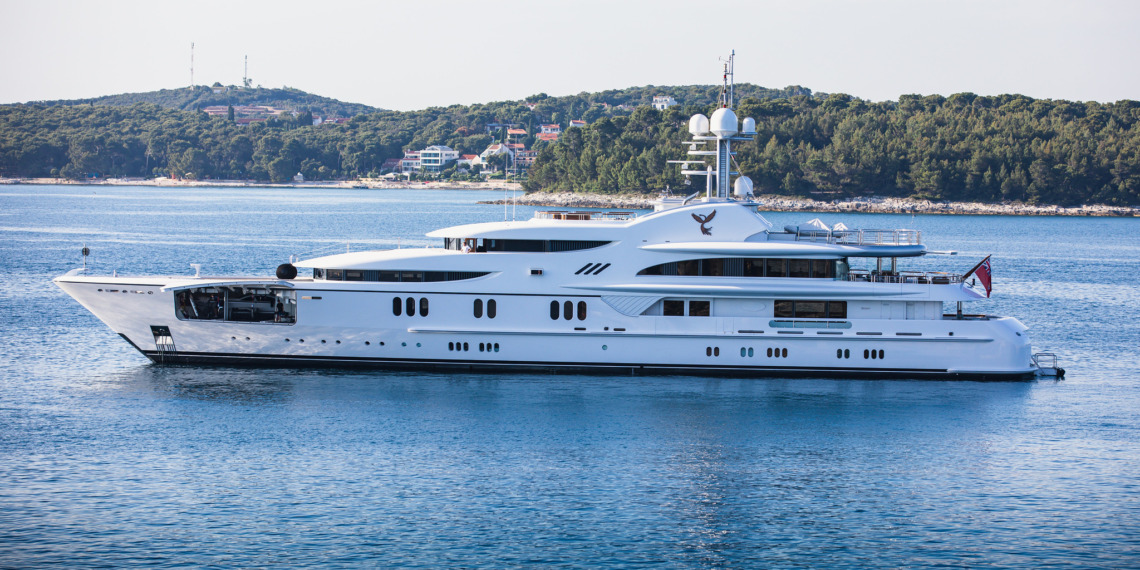 Picture of a super-yacht taken on June 2, 2022.