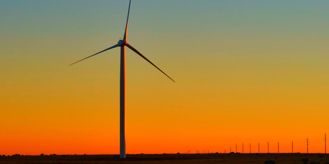 Wind turbine in Snowflake, Arizona on November 7, 2010.