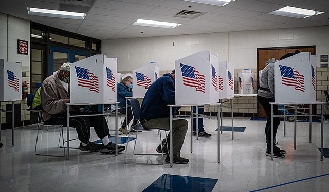 Voters in Des Moines cast their ballots in the 2020 election.
