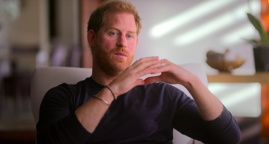 A scene from one of the interviews held in the Netflix series "Harry & Meghan"