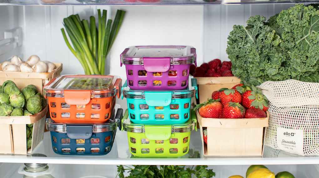 eco friendly diet foods in the fridge