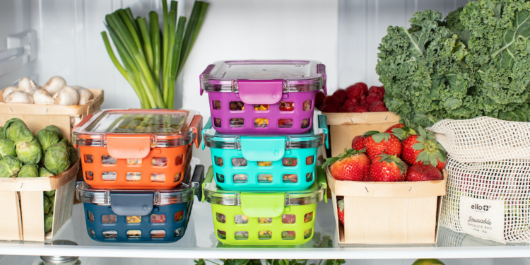eco friendly diet foods in the fridge