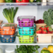 eco friendly diet foods in the fridge