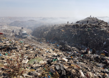 The plastic clothing illegally exported by the EU sitting in a landfill in Nairobi