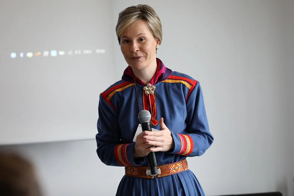 Elle Merete Omma, Saami Council, speaking at the Marine Regions Forum 2019 in Berlin, Germany.