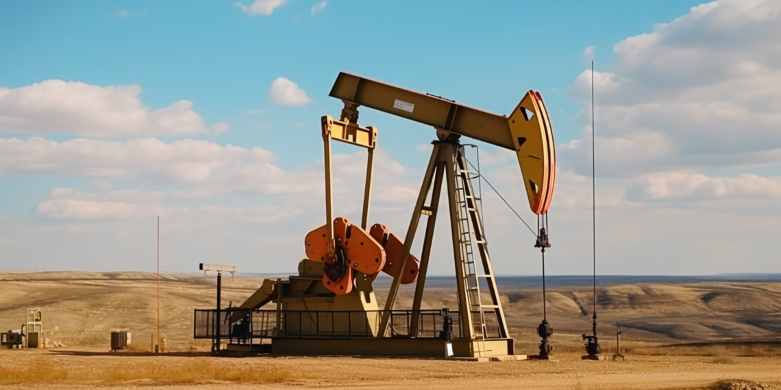 Oil rig, created with Generative AI technology