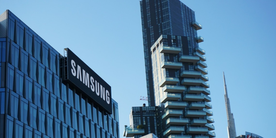 Samsung building viewed from below