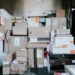 A stack of shipping boxes, including some from Zalando.