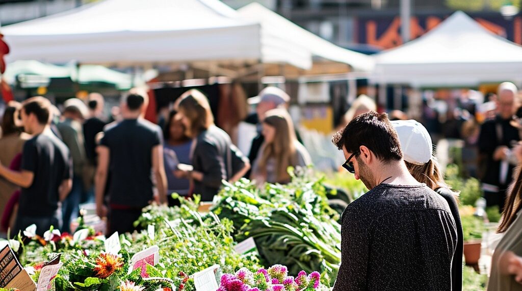 Men at the market looking for sustainable food - Reducing Food Waste Through Smarter Meal Kits