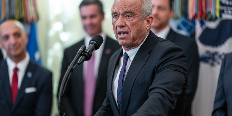 Health and Human Services Secretary Robert F. Kennedy, Jr. delivers remarks after President Donald Trump’s announcement on lowering drug prices in the Oval Office, Nov. 6, 2025. Photo Credit: White House / Abe McNatt.