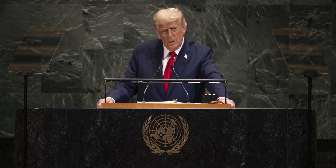US President Donald Trump delivers remarks to the 80th session of the United Nations General Assembly, Sept. 23, 2025, at U.N. Headquarters in New York City. Photo Credit: White House / Daniel Torok.