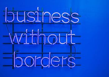 Business without borders, a neon sign
