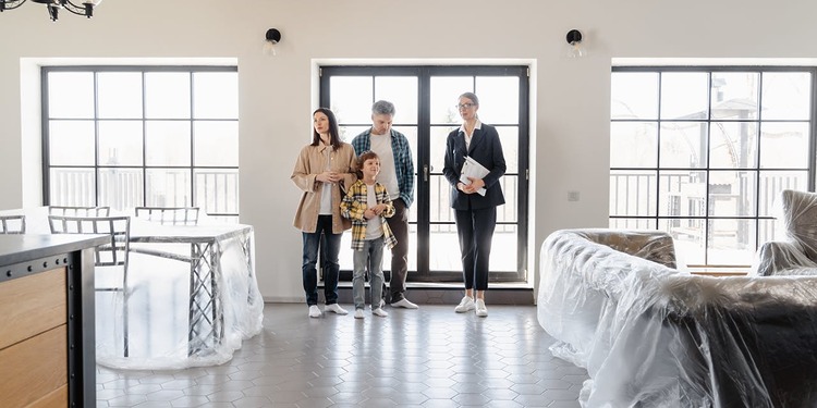 View of a kitchen in a new home with a functional design