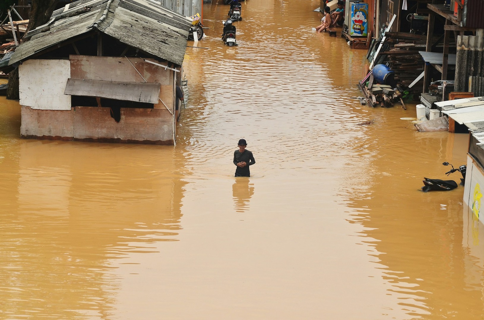 A flood in Indonesia