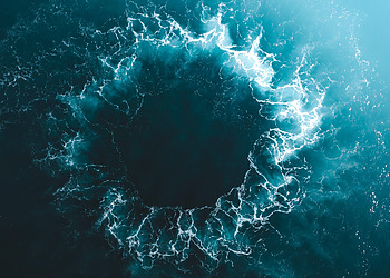 Foam swirl seen from above