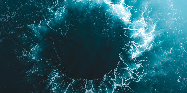 Foam swirl seen from above