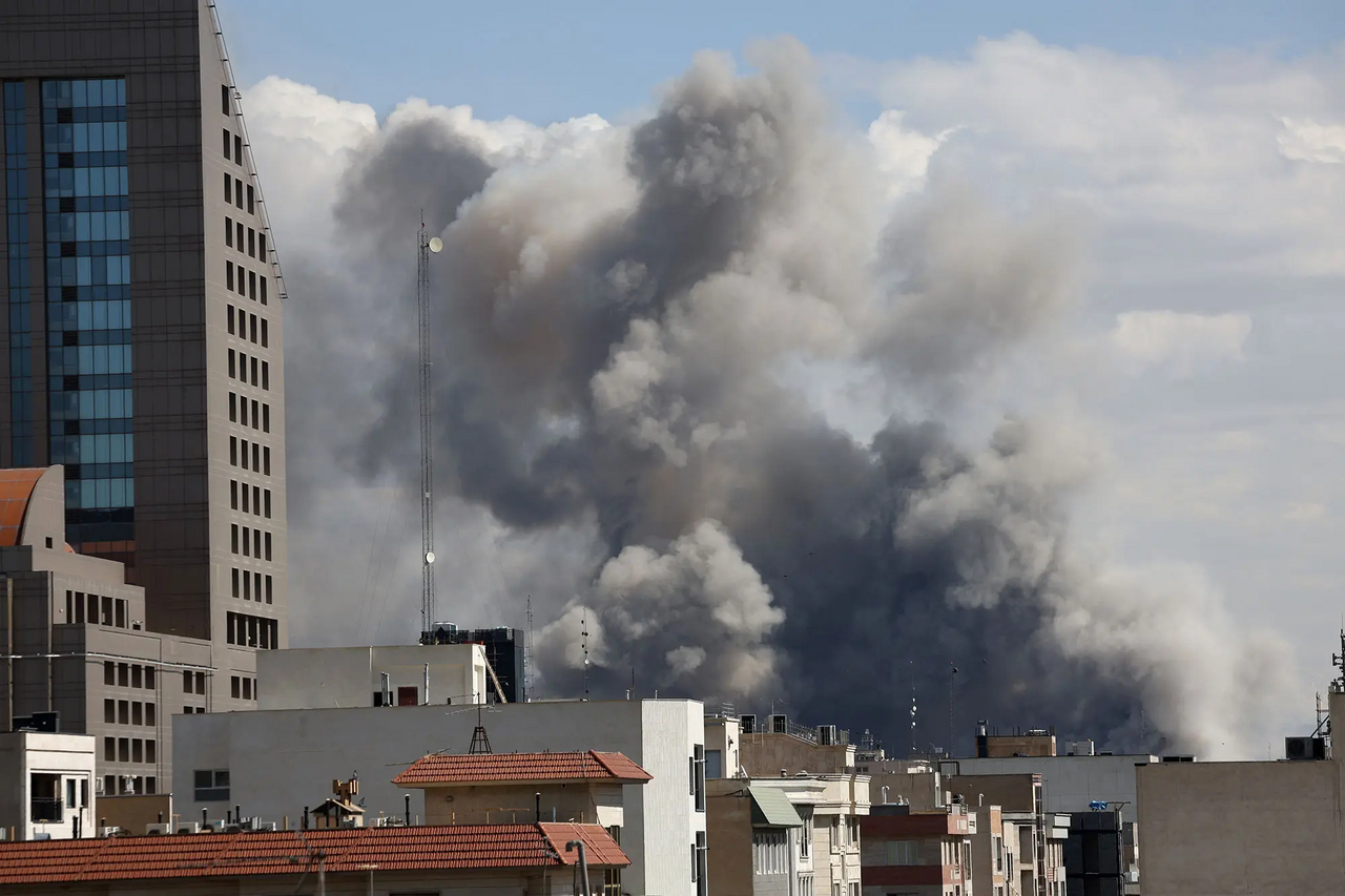 Smoke billows over Tehran on March 3, 2026.