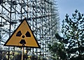 Nuclear warning signs in Pripyat, Ukraine
