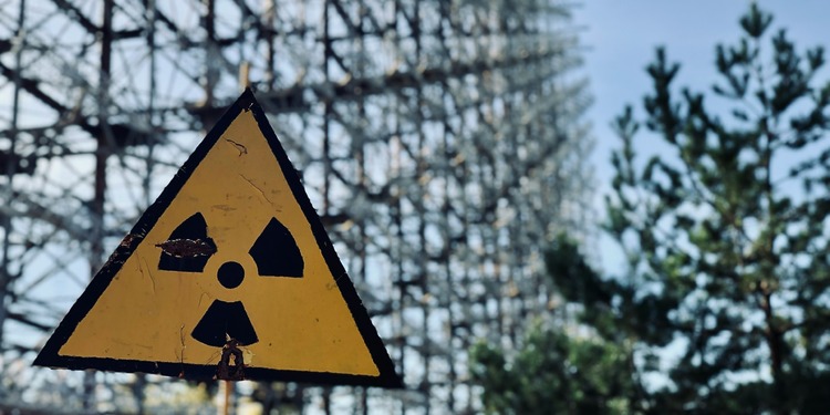 Nuclear warning signs in Pripyat, Ukraine