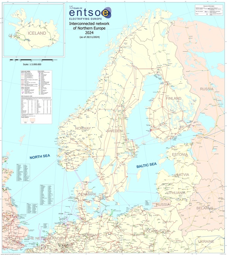 map of the northern european grid international connections