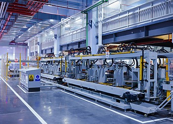 View of refrigerator manufacturing floor after a large-scale cleaning operation.