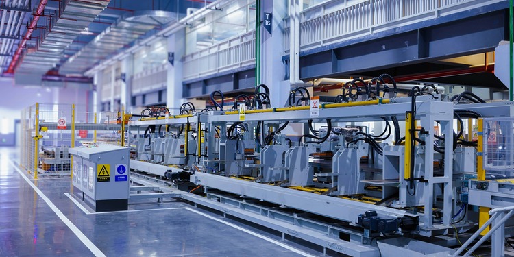 View of refrigerator manufacturing floor after a large-scale cleaning operation.