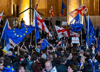 Protest in Tbilisi, Georgia.