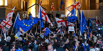 Protest in Tbilisi, Georgia.
