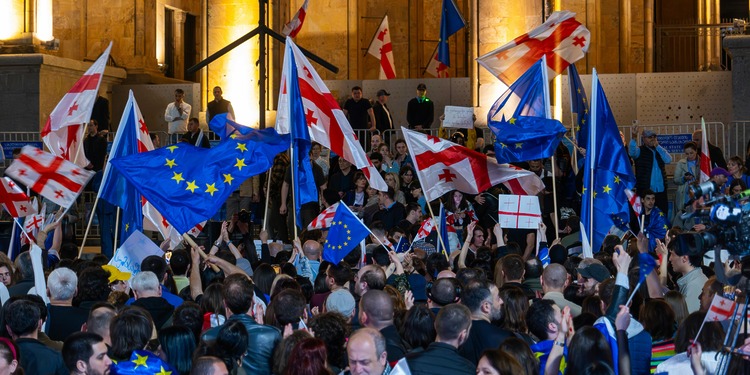 Protest in Tbilisi, Georgia.