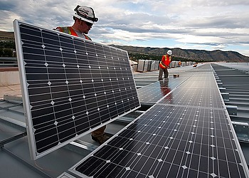 Rooftop solar panels on European homes as demand rises during energy crisis
