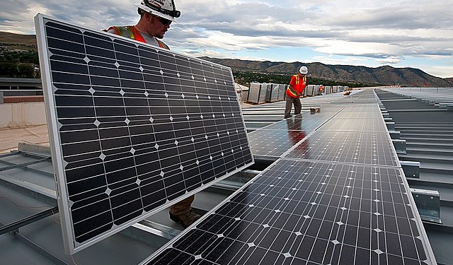Rooftop solar panels on European homes as demand rises during energy crisis