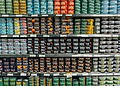 Tuna cans in a supermarket