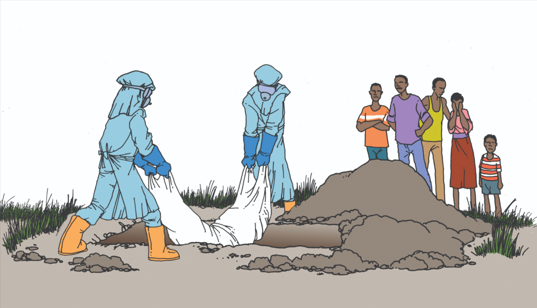 Ebola safe burial illustration