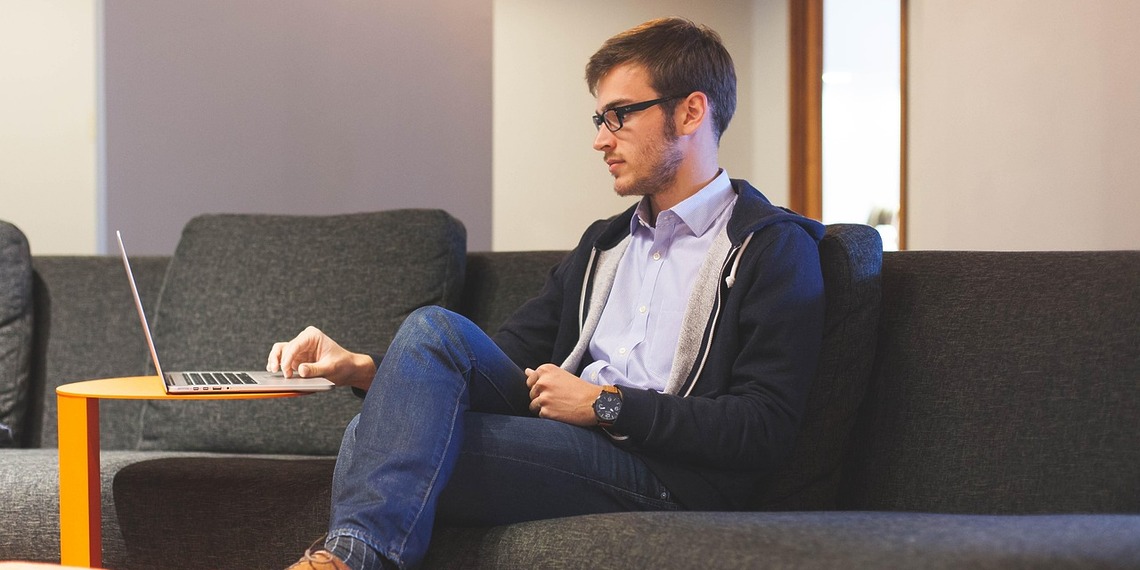 Startup guy on a couch