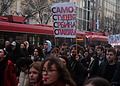 A march during the general strike in Belgrade