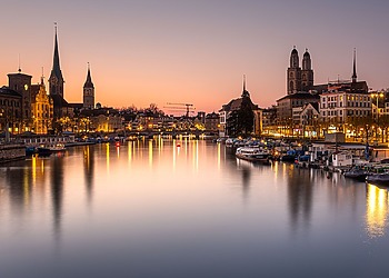 Switzerland Crypto License - Zurich after sunset