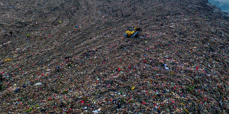 a landfill in West Java, Indonesia