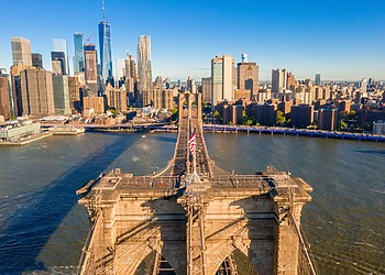The Brooklyn bridge from above.